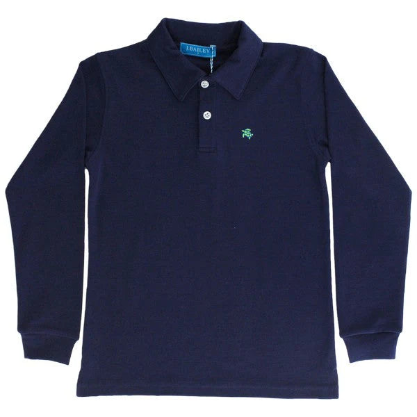 Harry Long Sleeve Polo - Navy