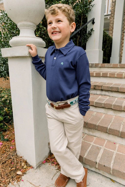 Harry Long Sleeve Polo - Navy