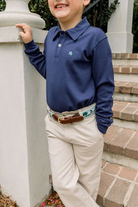 Harry Long Sleeve Polo - Navy