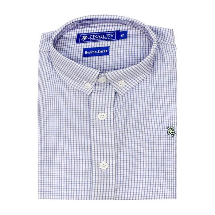 Roscoe Button Down - Blue Microcheck