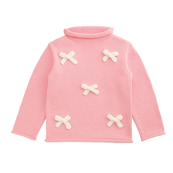 Pink Bow Rollneck Toddler Sweater