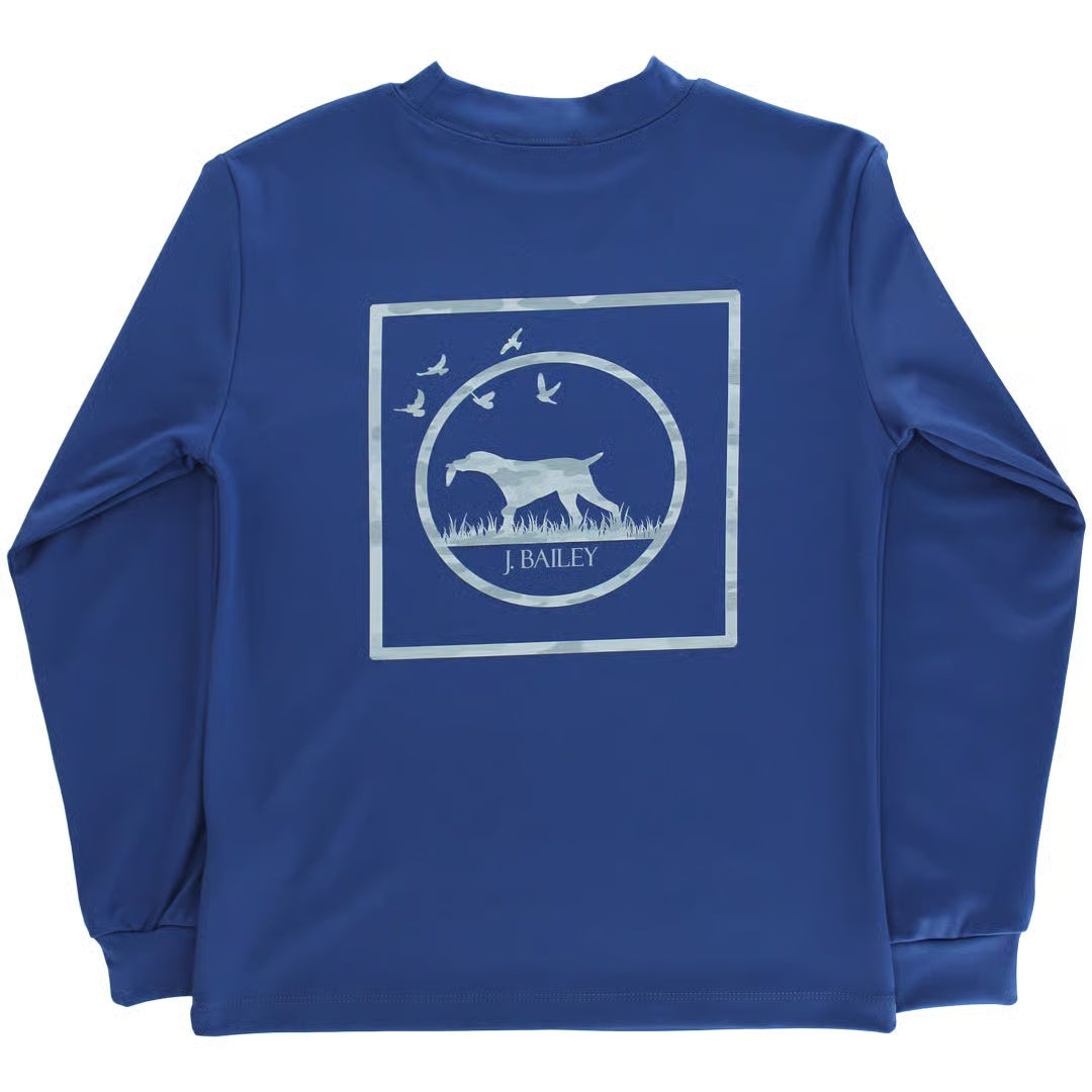 L/S Performance Tee Camo Dog -Denim