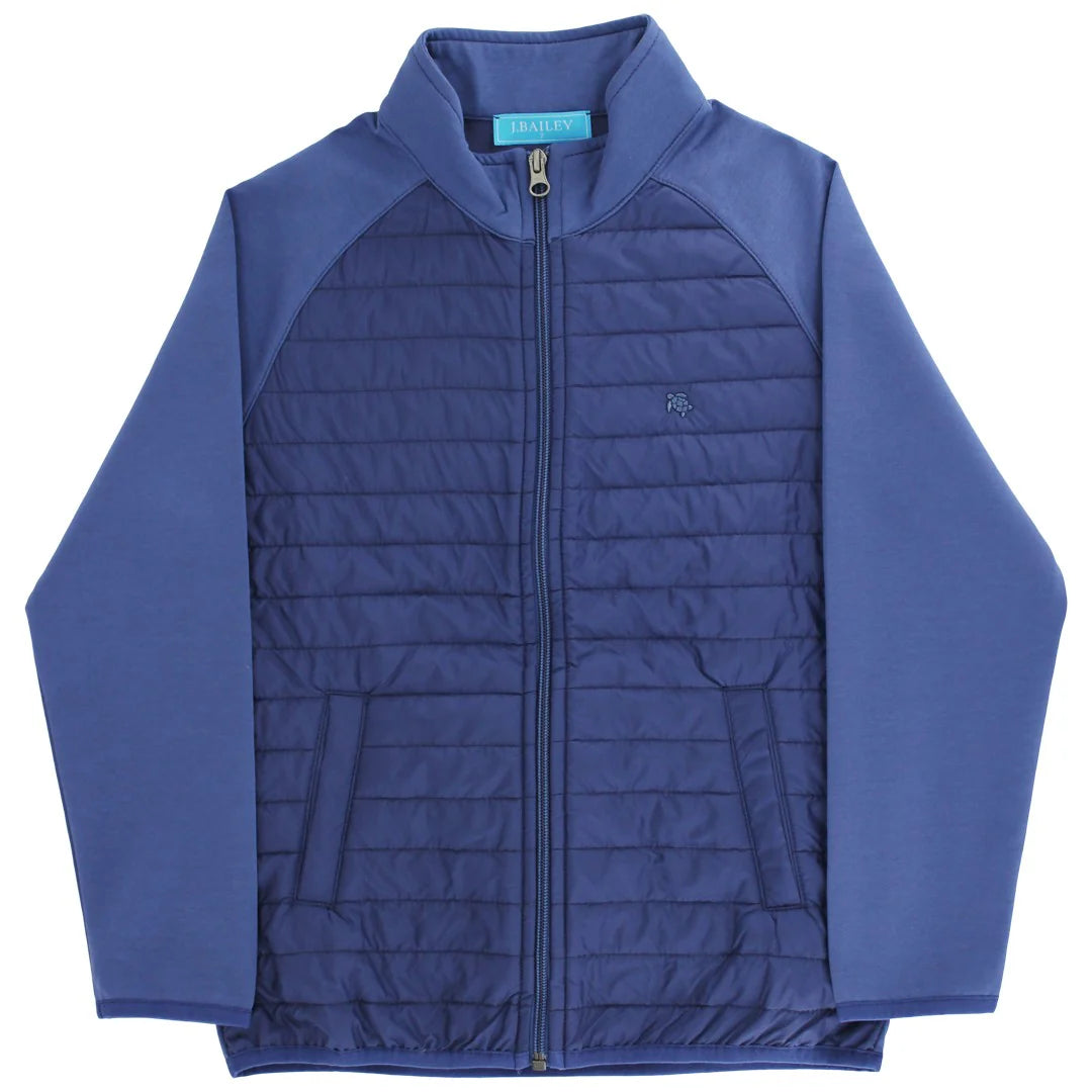 Quilted Bomber Jacket - Navy