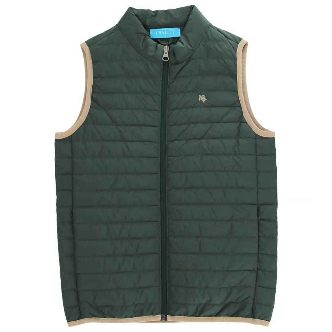 Boys Quilted Vest - Forest