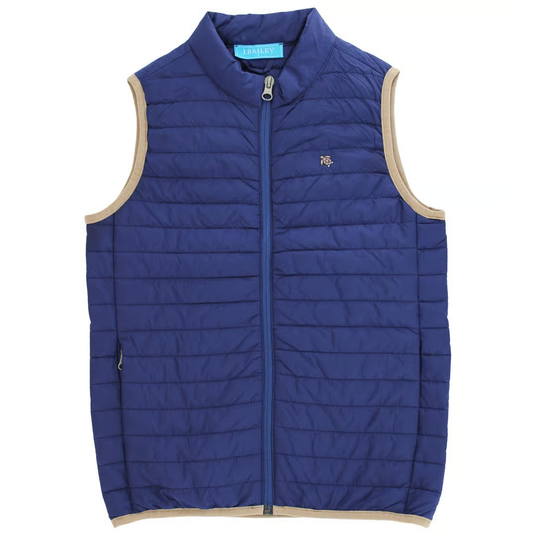 Boys Quilted Vest - Navy