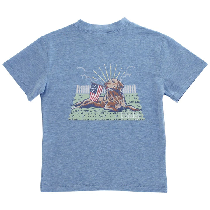 Logo Tee - Retriver on Heathered Blue