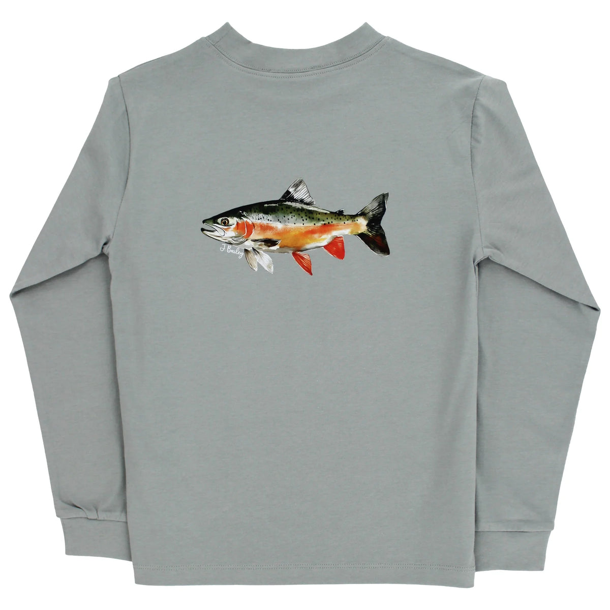 Long Sleeve Logo Tee - Trout/Limestone
