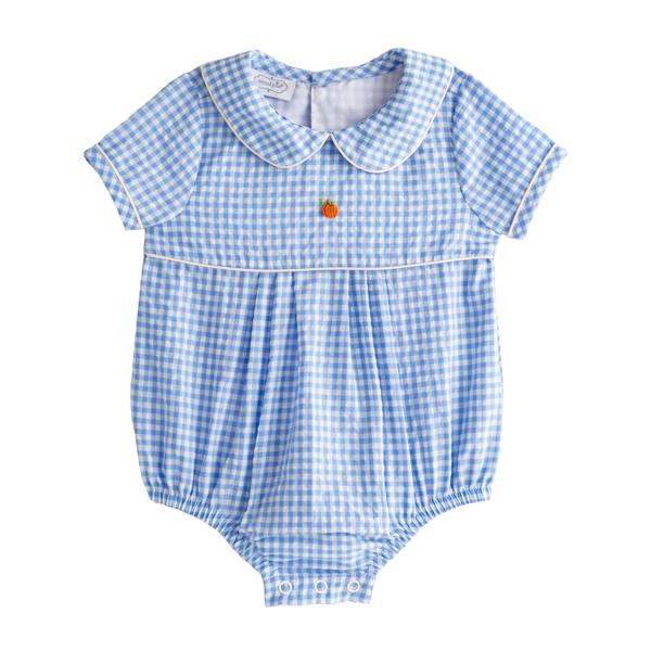 Blue Gingham Pumpkin Baby Bubble