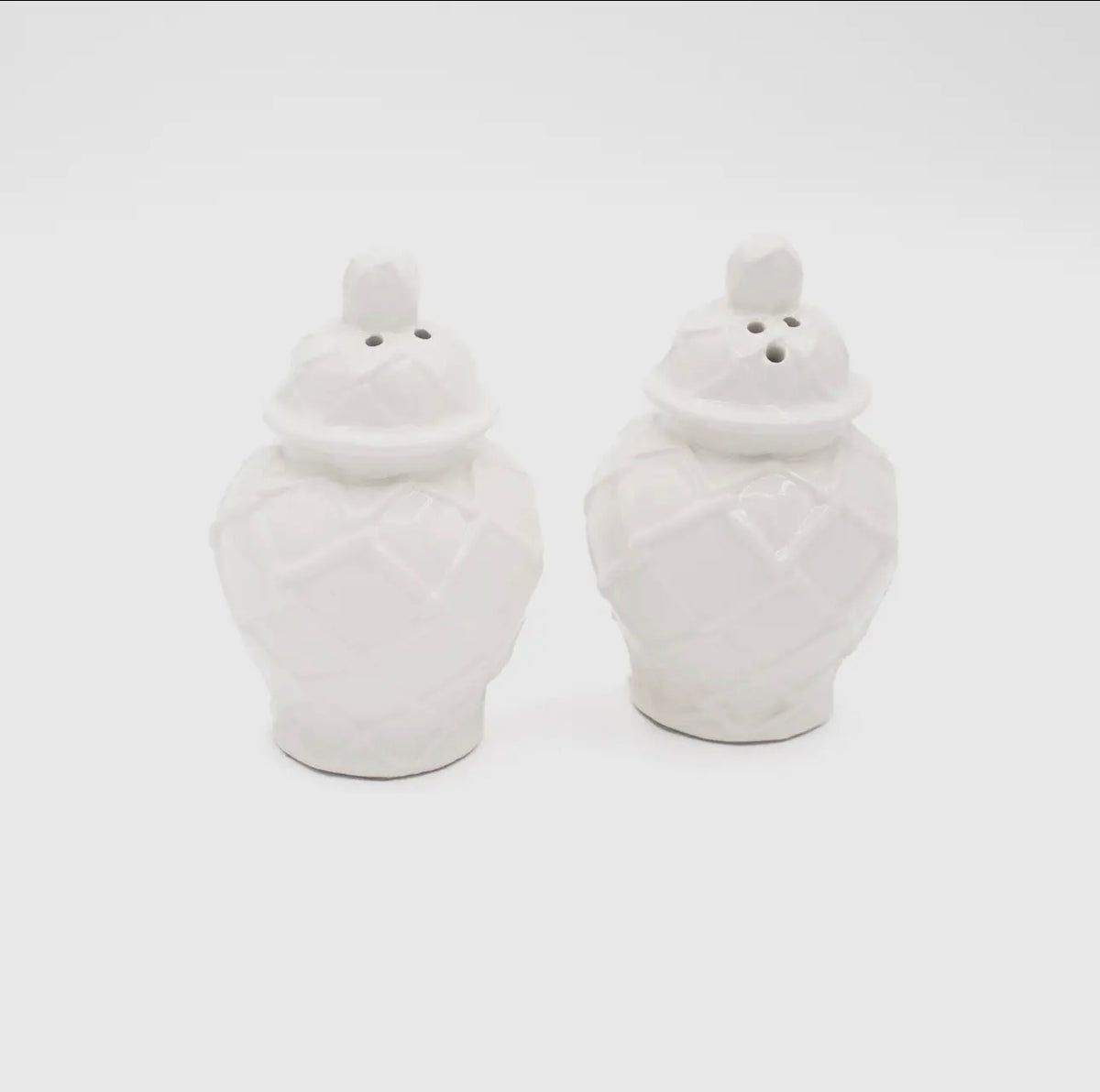 Ginger Jar Salt and Pepper Shakers - White