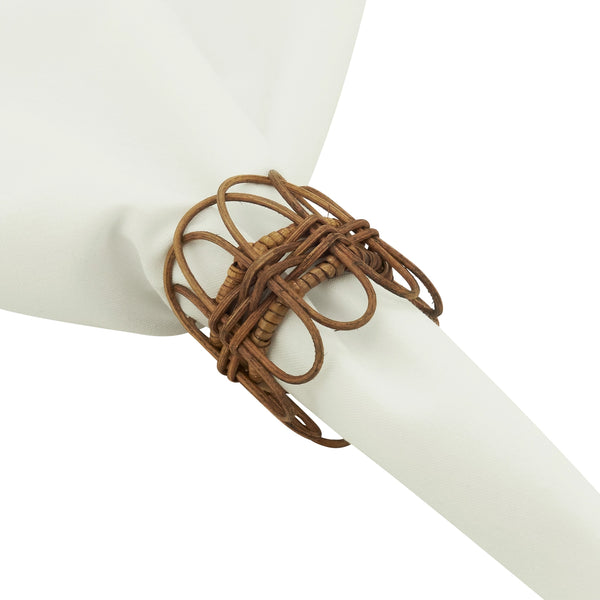 Twisted Rattan Napkin Ring - Set of 4
