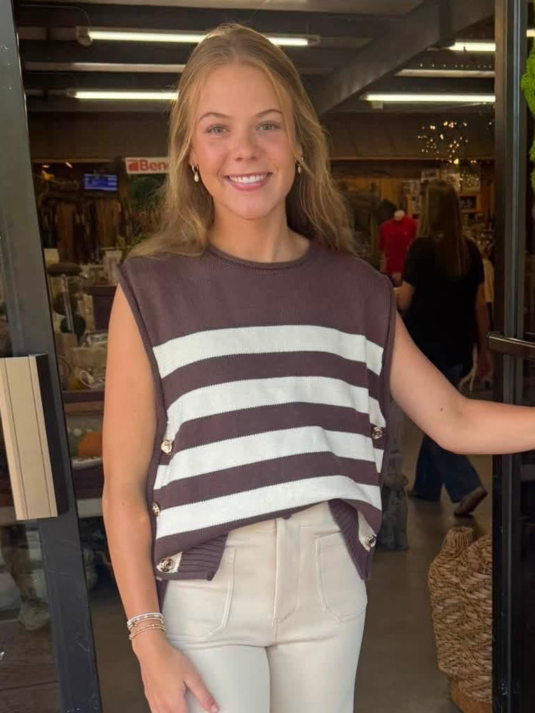 The Kenzi Top - Brown/Cream
