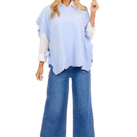 Rigsby Scallop Sweater-Blue