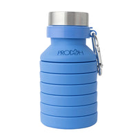 Collapsible Water Bottle with Carabiner in Marina Blue