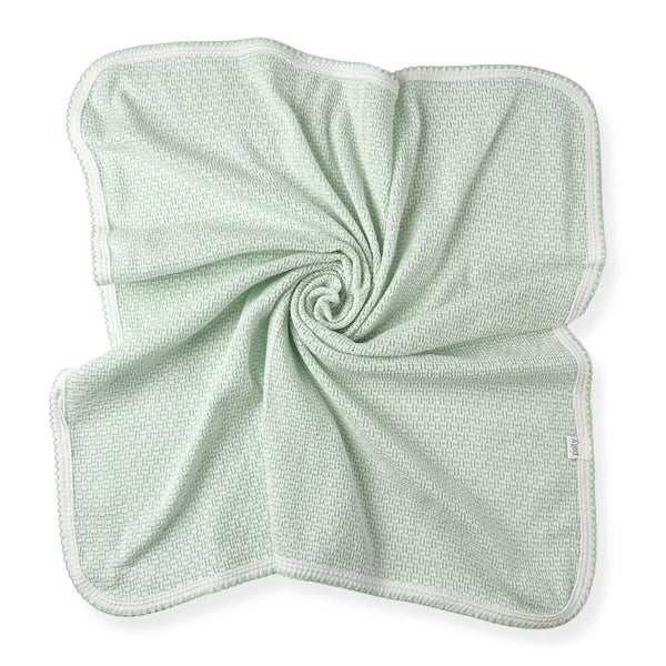 Paty Knit Receiving / Swaddle Blanket - Mint Green