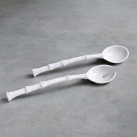 VIDA Bamboo Large Salad Servers (White)