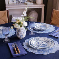 VIDA Faenza 9" Salad Plate Set of 4 White and Blue