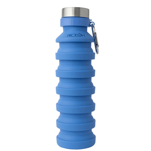 Collapsible Water Bottle with Carabiner in Marina Blue