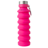 Collapsible Water Bottle with Carabiner in Sangria