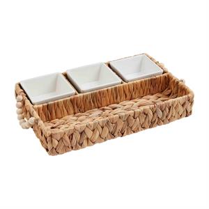Woven Tray with Dip Cup Set