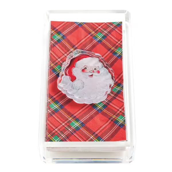 Santa Tartan Guest Towel & Caddy Set