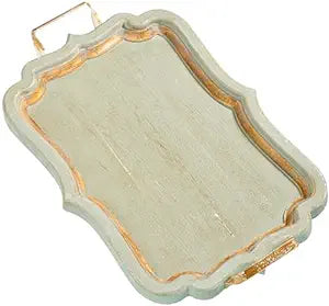 Distressed Blue & Gold Tray