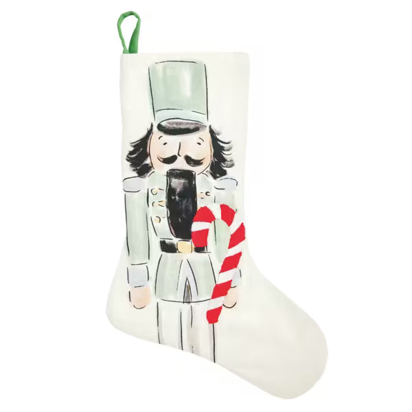 Candy Cane Nutcracker Embroidered Stocking