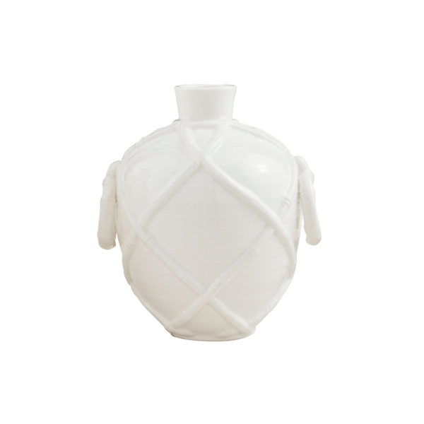 White Bamboo Vase-Small