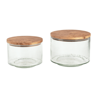 Burl Wood Lidded Canisters Set