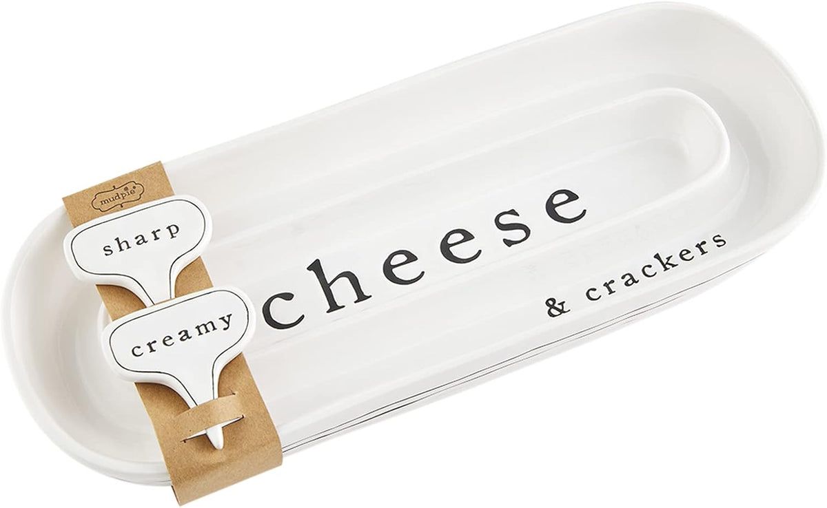 White, Cheese Cracker Server Set