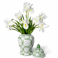 Ginger Jars Geometric Green & White Set