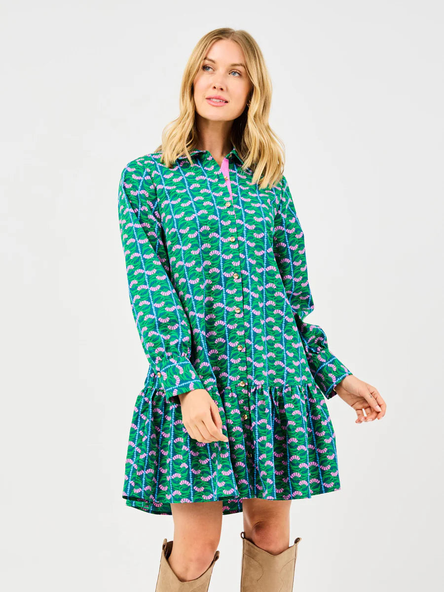 Fiona Dress | Honey Vines Green