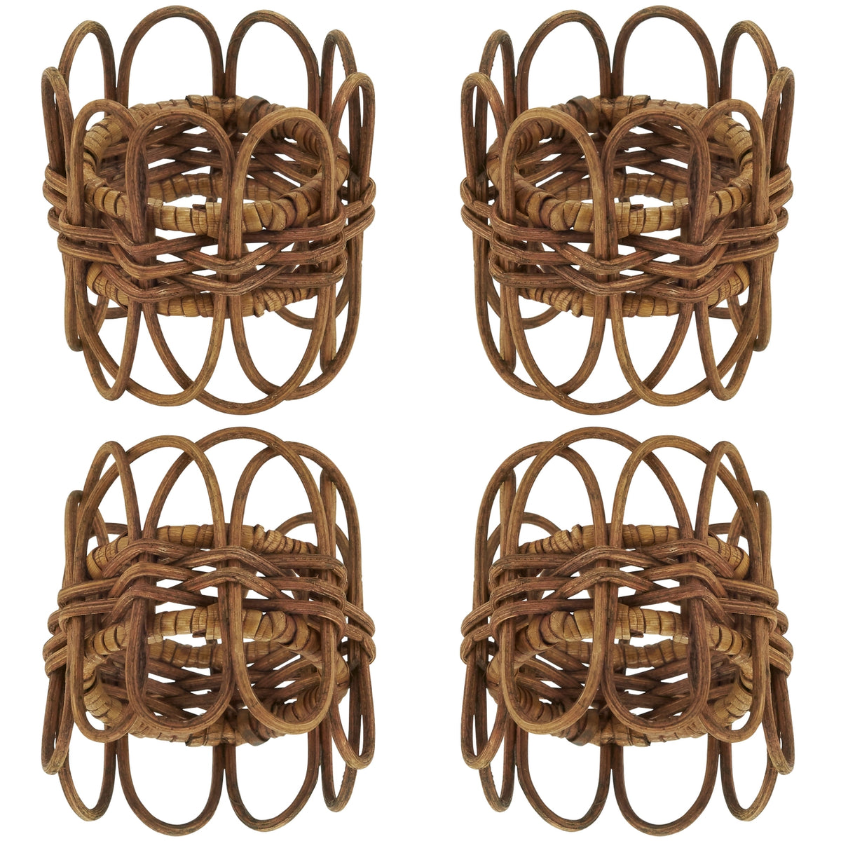 Twisted Rattan Napkin Ring - Set of 4