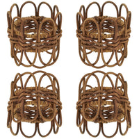 Twisted Rattan Napkin Ring - Set of 4