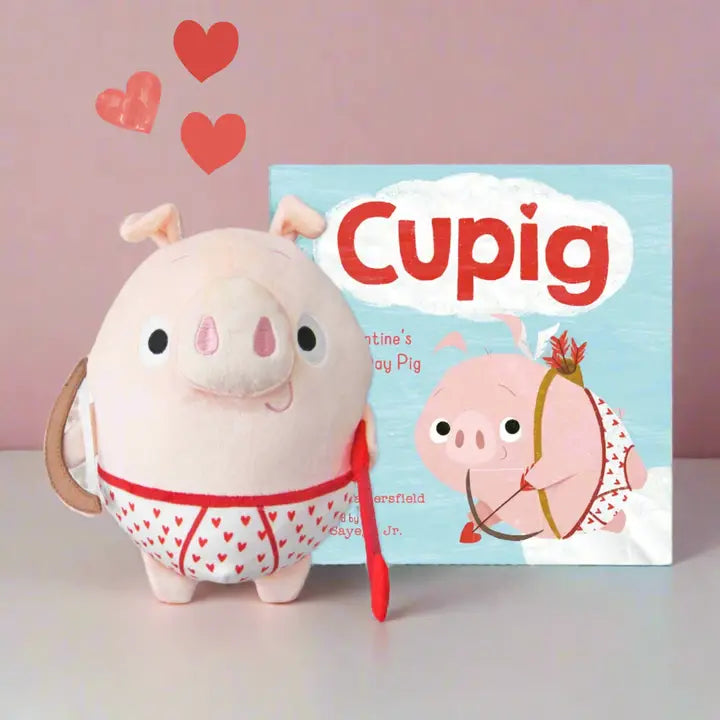 Cupig 9.5" Plush Pig & Hardcover Book Set