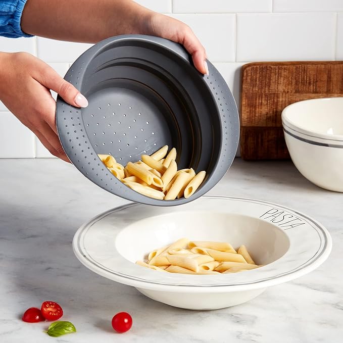 Pasta Bowl and Silicone Strainer Set