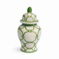 Ginger Jars Geometric Green & White Set