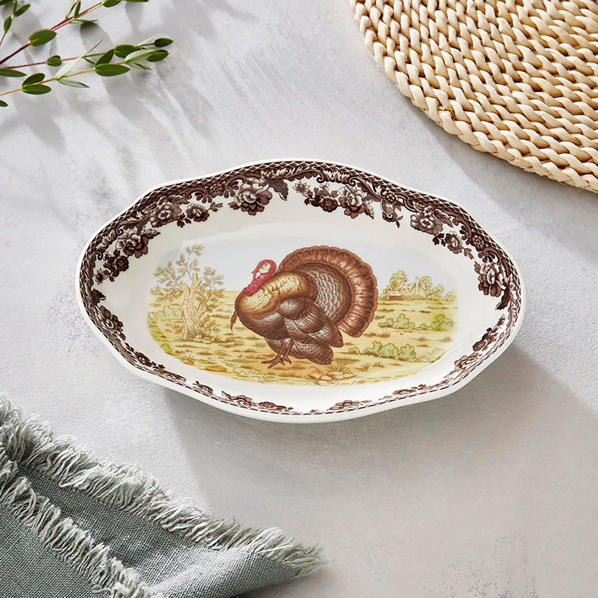 Woodland Turkey Pickle Dish