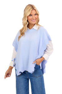 Rigsby Scallop Sweater-Blue