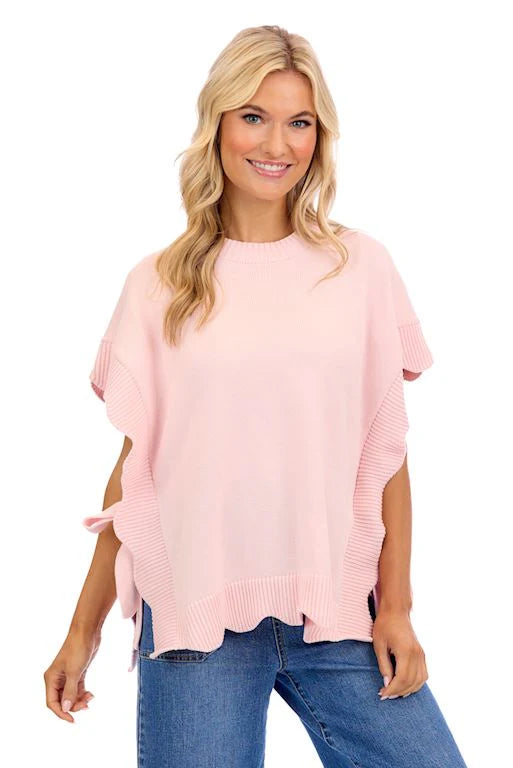 Rigsby Scallop Sweater-Pink