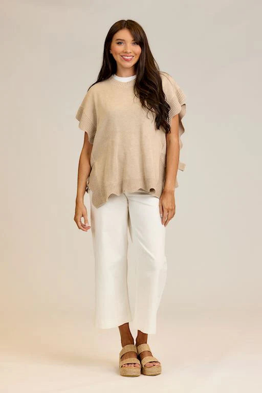 Rigsby Scallop Sweater-Tan