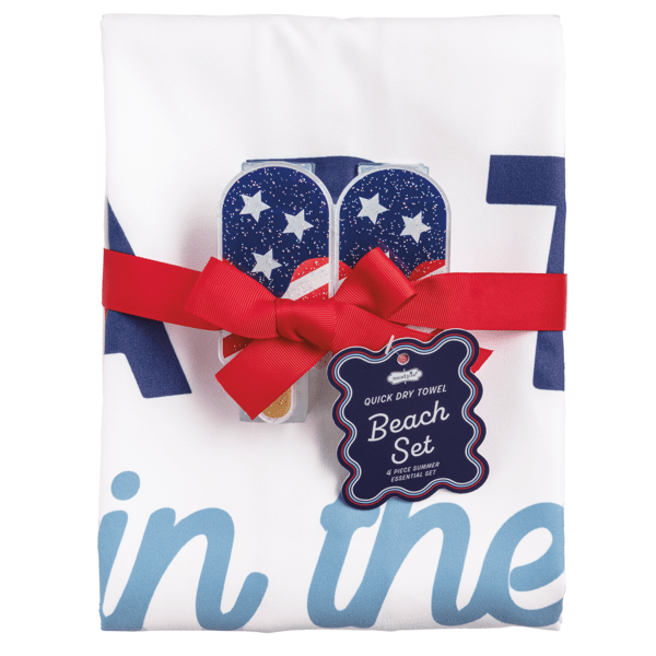 Red Americana Quick Dry Beach Towel Set