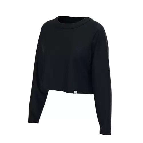 Local Girl Boxy Crop Long Sleeve T-Shirt- Black
