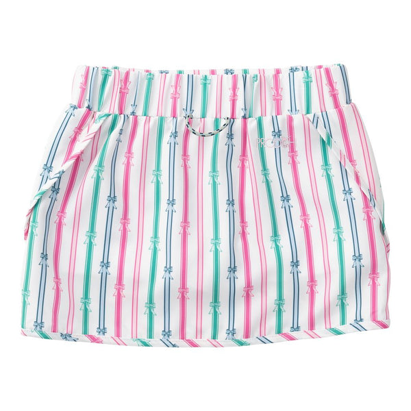 Girls Carolina Catch Skort-Bow Stripe