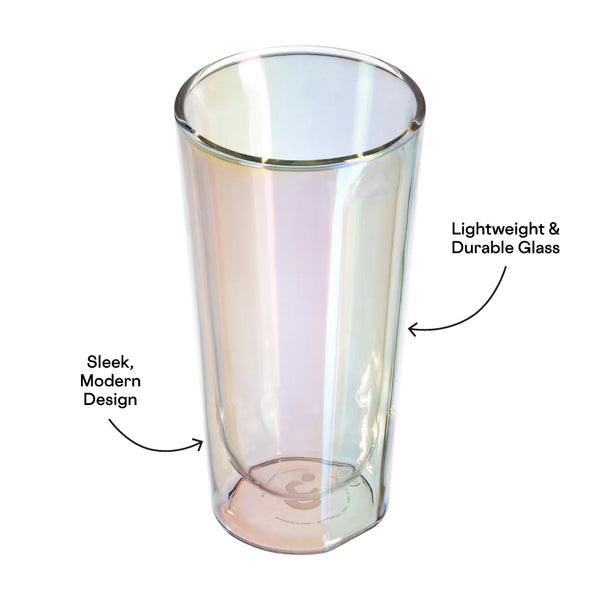 Prism Double Wall Glass Pint 16oz Cup