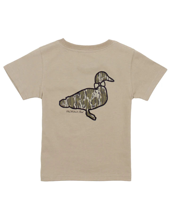 Boys Mossy Oak Logo Tee - Sand