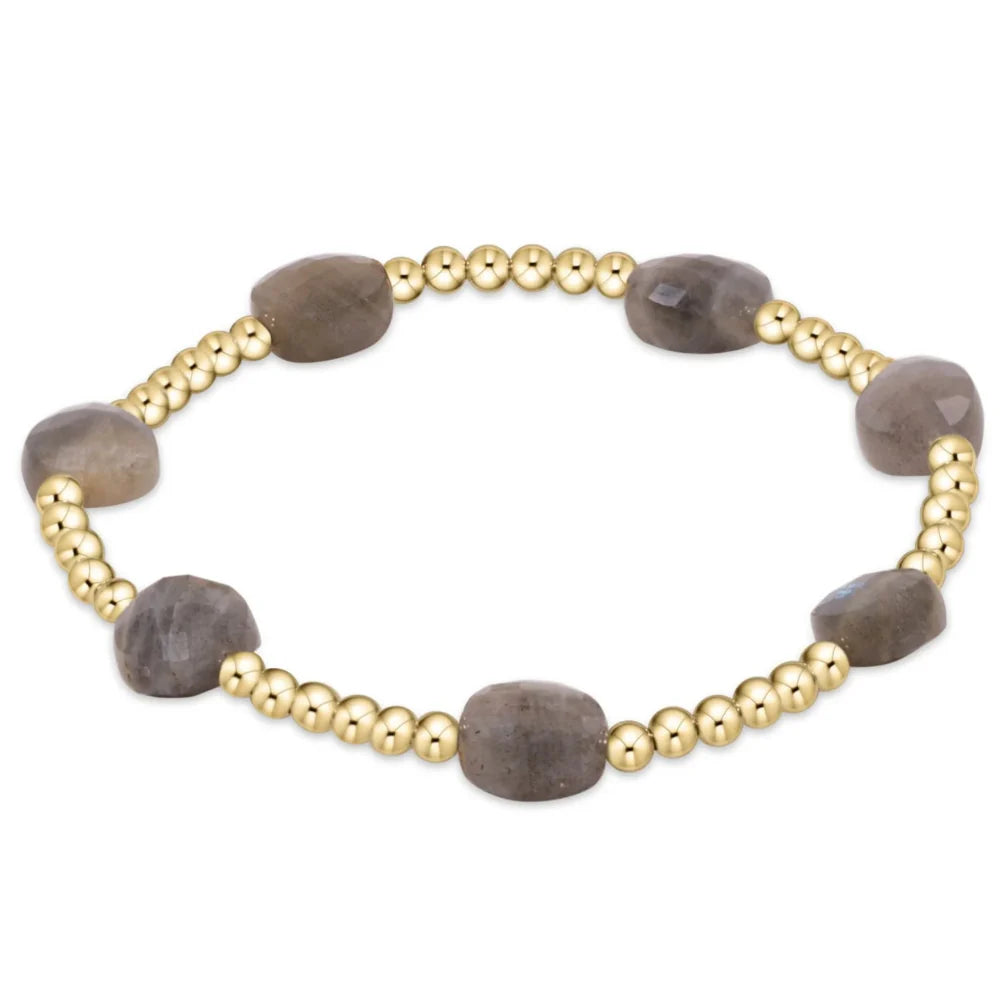 Extend Admire Gold 3mm Bead Bracelet - Labradorite