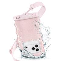 Wavy Waterproof Floating Phone Pouch-Ballet Pink Twinkle