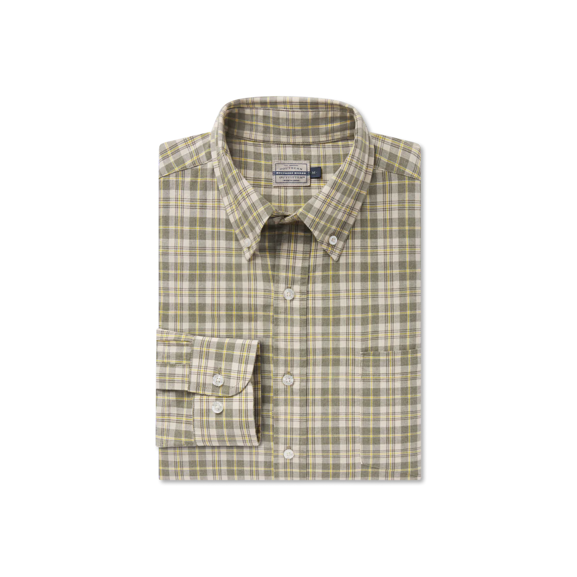 Bandera Washed Plaid Dress Shirt - Sage & Dark Olive