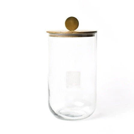 Big Wooden Lid Glass Jar