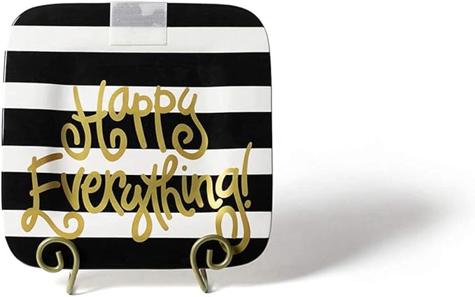 Black Stripe Mini Happy Everything Square Platter